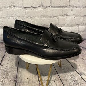 Etienne Aigner Gotham Black Leather Tassel Loafers Sz10M